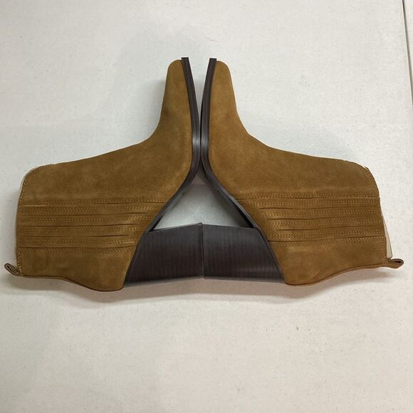 Marc Fisher Maree Western Pointed Toe Suede Bootie Pull-On High Block Heel - Picture 12 of 14